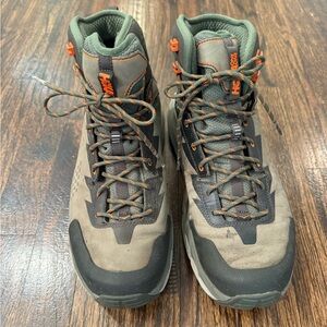 Men's HOKA Hiking Boots in Green and Orange size 12.5